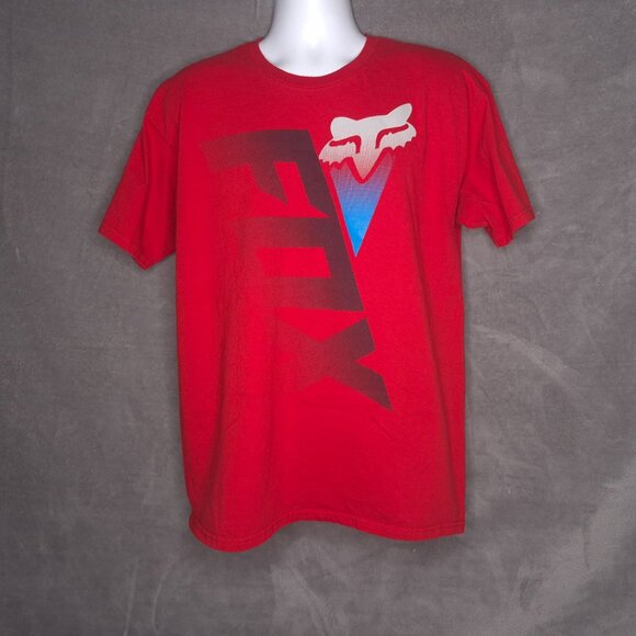Fox Racing Mens Graphic T-shirt Large Short Sleeve Tee Crew Neck Red - Picture 2 of 4